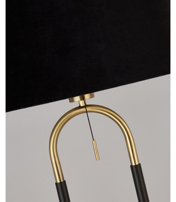 Floor lamp Jazz Plastic, velvet, mild steel Black, satin brass, Black 1 bulb 139.5cm