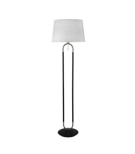 Lampadaire Jazz Plastique,velours,acier doux Argent satiné, blanc,Noir 1 ampoule 139,5cm