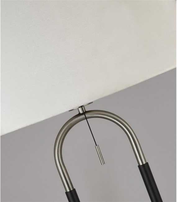 Lampadaire Jazz Plastique,velours,acier doux Argent satiné, blanc,Noir 1 ampoule 139,5cm
