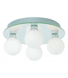 Plafón Global Cristal Opal Cromo 4 bombillas 11cm