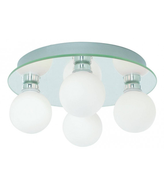 Ceiling light Global Opal glass Chrome 4 bulbs 11cm