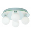 Ceiling light Global Opal glass Chrome 4 bulbs 11cm