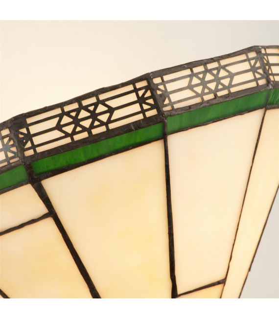 Applique New York 1 lampadina Vetro tiffany, acciaio Nero, verde, Perlato