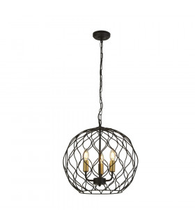 Finesse pendant light Mild steel Matt black 3 bulbs 41cm