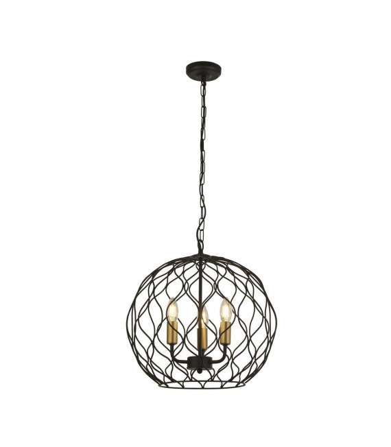 Finesse pendant light Mild steel Matt black 3 bulbs 41cm