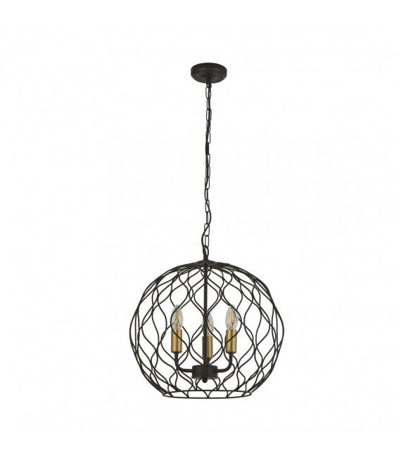 Finesse pendant light Mild steel Matt black 3 bulbs 41cm