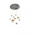 Suspension Planets Acier doux Chrome 9 ampoules 153cm