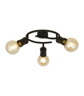 Plafoniera Dance 3 lampadine Acciaio dolce Nero,sabBlack