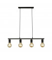 Suspension Dance Acier doux Noir,sabNoir 4 ampoules 12cm