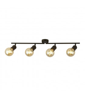 Barra spot da ballo 4 lampadine Acciaio dolce Nero, sabBlack