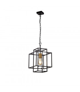 Lámpara colgante Crate Acero dulce Negro mate 1 bombilla 76,5cm
