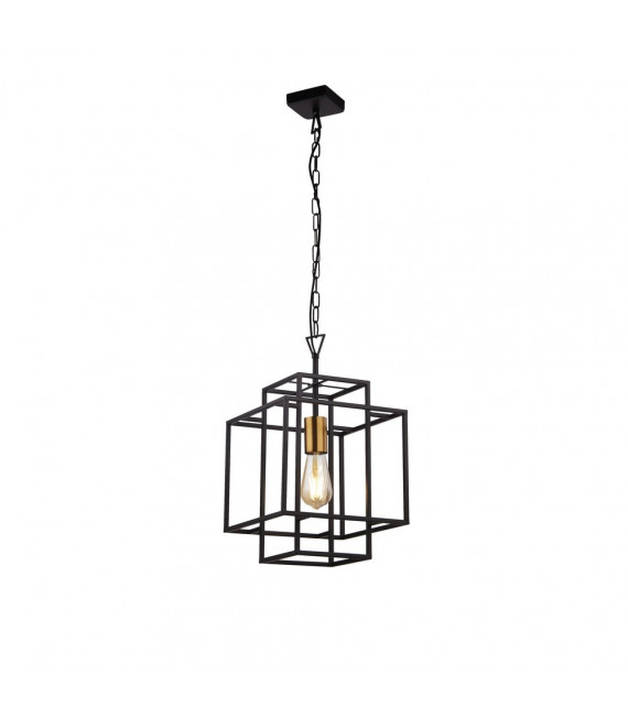 Lámpara colgante Crate Acero dulce Negro mate 1 bombilla 76,5cm