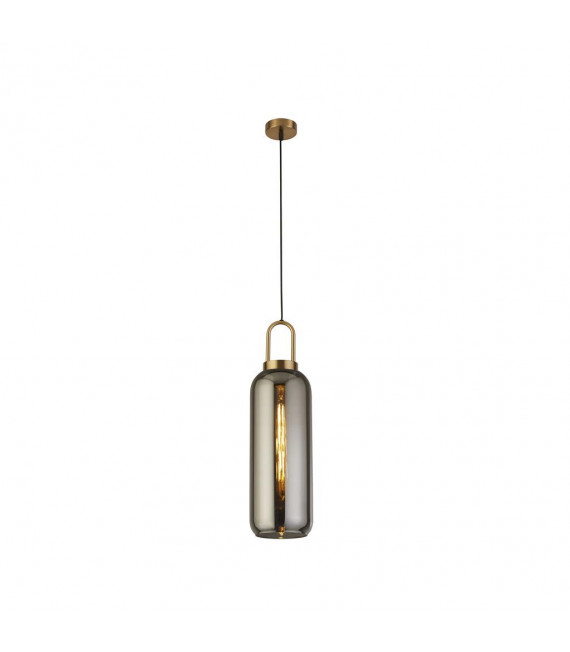 Design pendant light Pipette Glass, mild steel Brass, smoked glass 1 bulb 53.5cm