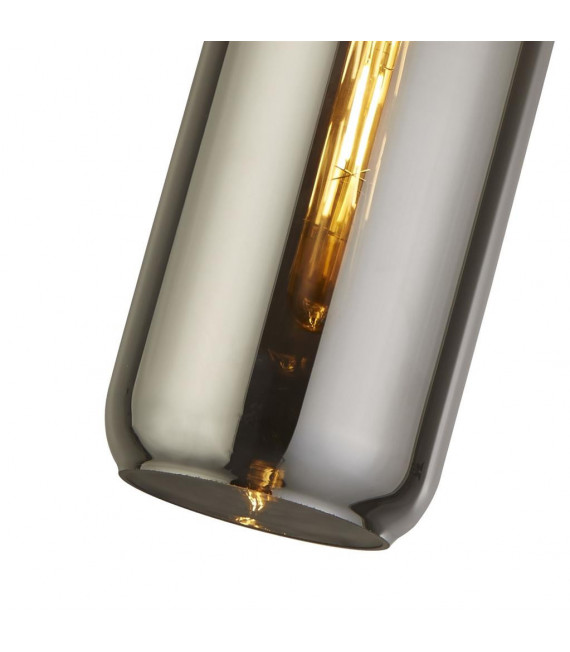 Suspension design Pipette Verre,acier doux Laiton,verre fumé 1 ampoule 53,5cm