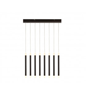 Plafonnier LED intégré Wands 8 ampoules Acrylique,acier doux Noir mat,givré