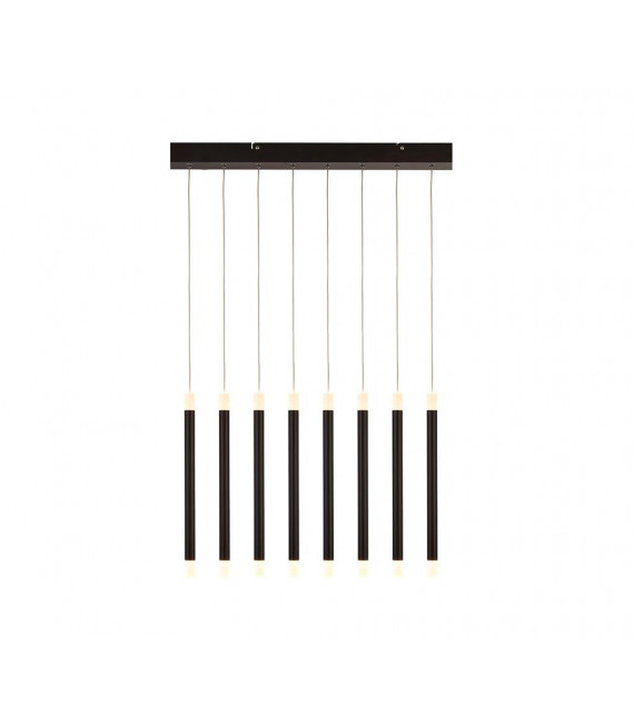 Bacchette Plafoniera a LED integrata a 8 luci Acrilico, acciaio dolce nero opaco, gelo