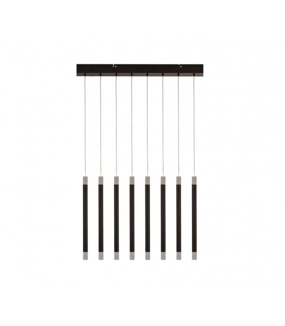 Bacchette Plafoniera a LED integrata a 8 luci Acrilico, acciaio dolce nero opaco, gelo