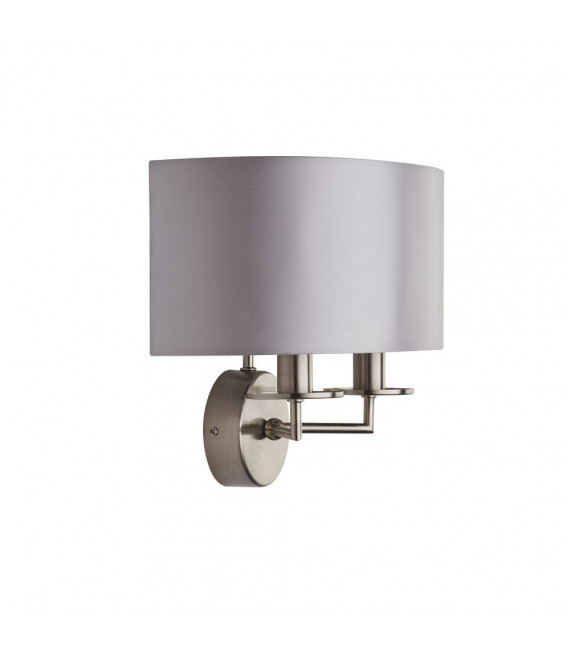 Lampe avec abat jour Knightsbridge Acier doux Argent satiné 2 ampoules 26cm