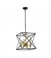 Hexa pendant Mild steel Black 4 bulbs 34.5cm