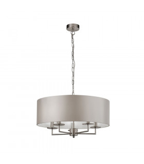 Colgante Knightsbridge Acero dulce Plata satinada 5 bombillas 31cm