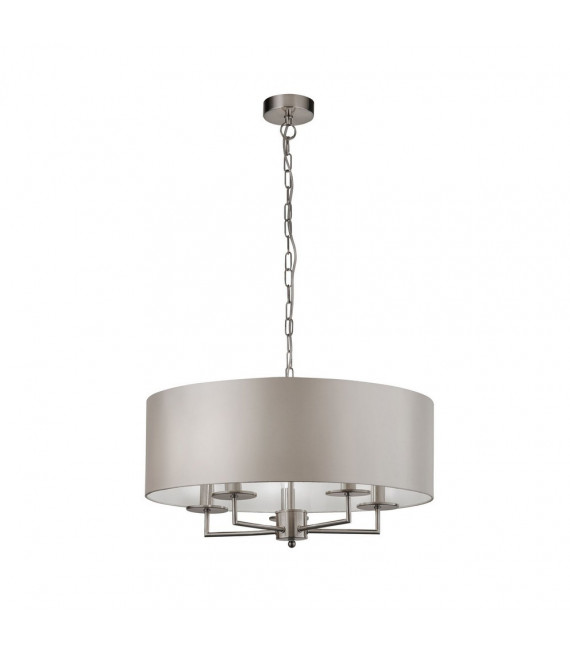 Pendant Knightsbridge Mild steel Satin silver 5 bulbs 31cm