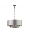 Pendant Knightsbridge Mild steel Satin silver 5 bulbs 31cm