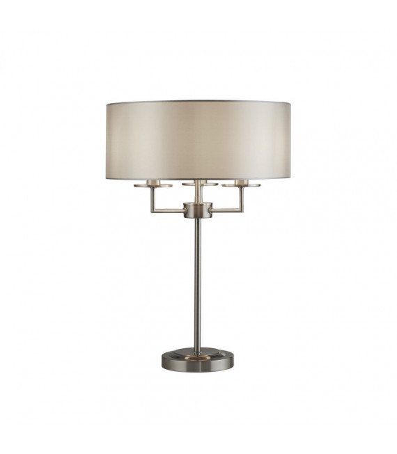 Knightsbridge Table Lamp Mild Steel Satin Silver 3 Light 54.5cm