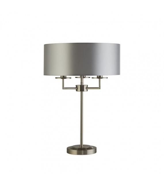 Lampada da tavolo Knightsbridge in acciaio dolce argento satinato 3 luci 54,5 cm