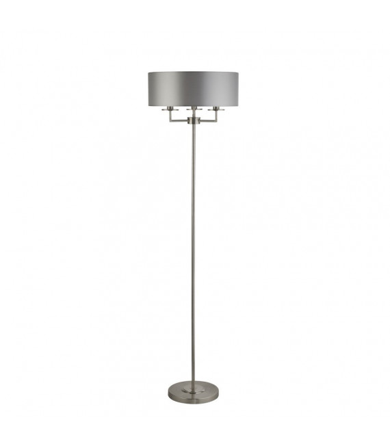 Lampadaire Knightsbridge Acier doux Argent satiné 3 ampoules 156cm
