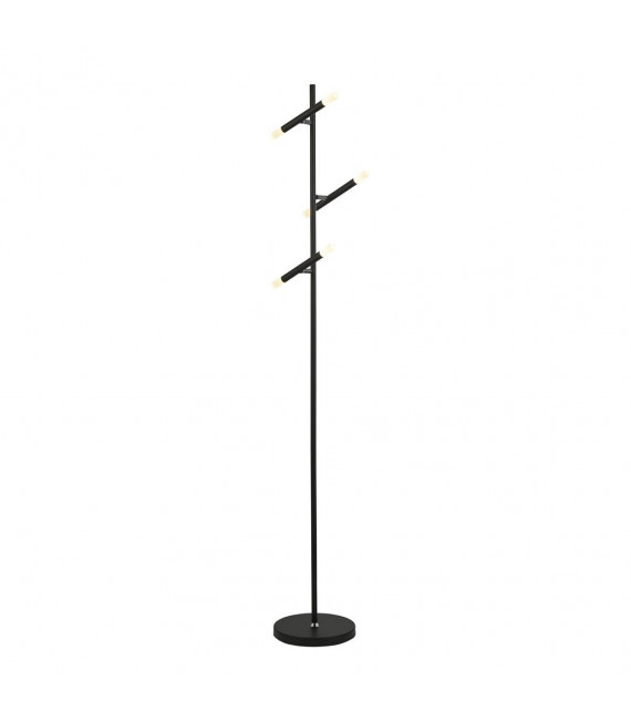 Lampada da terra a LED integrata Bacchette Acrilico, acciaio dolce Cromo, Nero opaco, satinato 3 lampadine 150cm