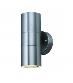 Aplique jardín Led Exterior Cristal Aluminio 2 bombillas 16cm