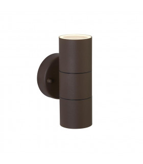 Metro Gartenleuchte Glas, Edelstahl Rostbraun 2 flammig 16cm