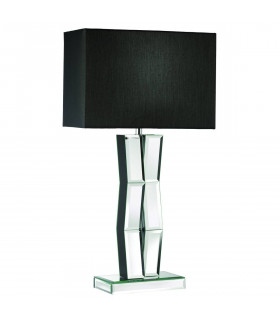 Lampe de table Mirror Verre noir,miroir 1 ampoule 60cm