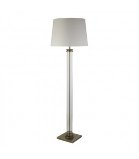 Lampadaire Pedestal Verre,plastique,tissu,acier doux Cuivres Antique,crème,Transparente 1 ampoule 156cm