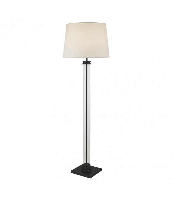 Lampadaire Pedestal Verre,plastique,tissu,acier doux blanc,noir,Transparent 1 ampoule 156cm