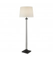 Floor lamp Pedestal Glass, plastic, fabric, mild steel white, black, Transparent 1 bulb 156cm
