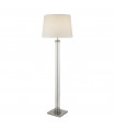 Pedestal floor lamp Glass, plastic, fabric, mild steel Satin silver, cream, Clear 1 bulb 156cm