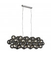 Suspension Berry Verre,acier doux Chrome,fumé 25 ampoules 31cm