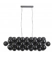 Suspension Berry Verre,acier doux Chrome,fumé 25 ampoules 31cm
