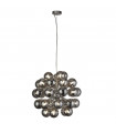 Pendant Berry Glass, mild steel Chrome, smoked 27 bulbs 51cm