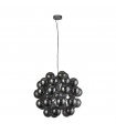 Pendant Berry Glass, mild steel Chrome, smoked 27 bulbs 51cm