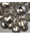 Pendant Berry Glass, mild steel Chrome, smoked 27 bulbs 51cm