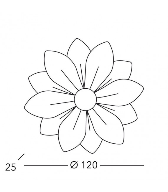 Wall light Fiore Mat white 6 bulbs 226cm