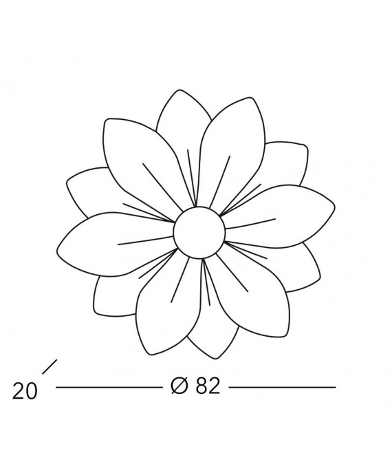 Applique murale Fiore 6 ampoules 24 carats d'or
