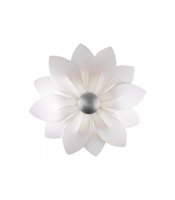 Applique Fiore Foglia Argento 6 Luci