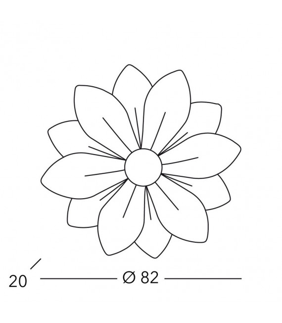 Applique Fiore Foglia Argento 6 Luci