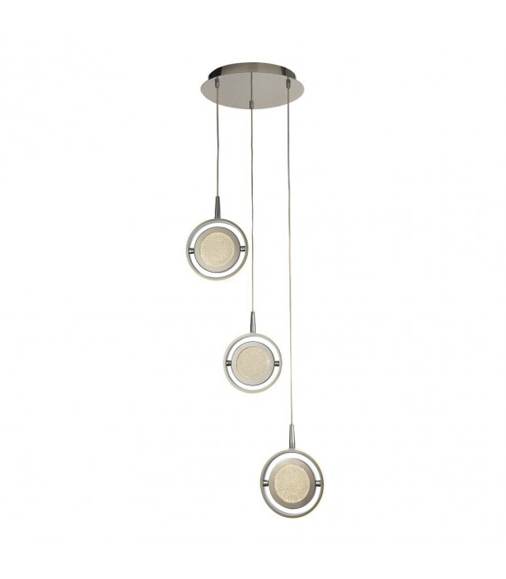 Gyroscope suspension Glass, stainless steel, silicone rubber, mild steel Chrome, white, Transparent 1 bulb 27.5cm