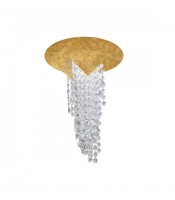 Plafonnier Design Fonte Feuille d'or 1 ampoule 34cm