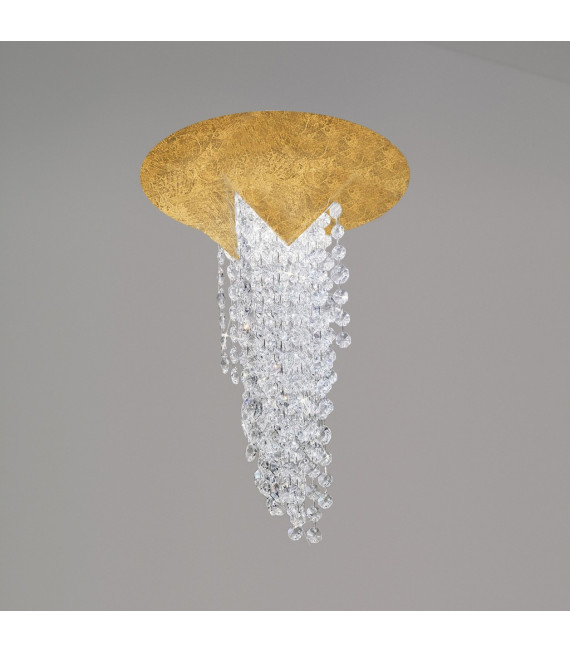Plafoniera design in ghisa foglia oro 1 lampadina 34cm