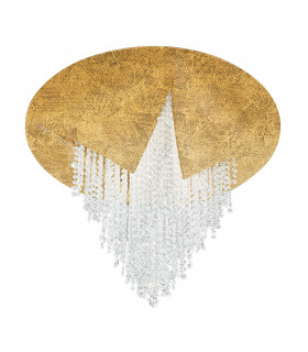 Design-Deckenleuchte aus Gusseisen mit Blattgold 1-flammig 34cm